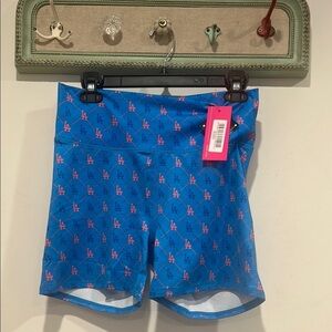 TEREZ x MLB LA TLC BOOTY SHORTS IN FASHION COLORS MONOGRAM XL BLUE NEW